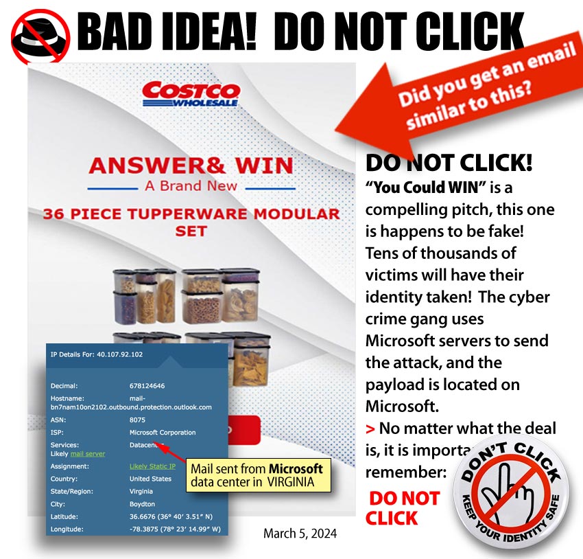 Tupperware beware: do not click 